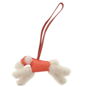 新品同様 エルメス バディ ムートン アニューミロ ローズテキサス コルナリン エクリュ U刻印(2022年製) バッグチャーム 0811 【中古】 HERMES