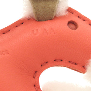 新品同様 エルメス バディ ムートン アニューミロ ローズテキサス コルナリン エクリュ U刻印(2022年製) バッグチャーム 0811 【中古】 HERMES