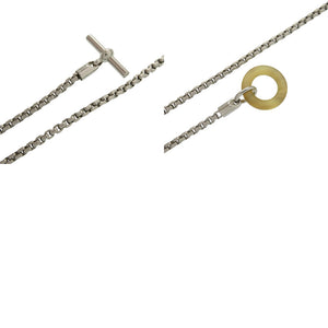 美品 エルメス メリ メロ メタル バッファローホーン シルバー 灰 ネックレス 0812【中古】HERMES