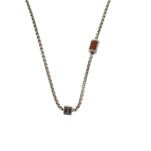 美品 エルメス メリ メロ メタル バッファローホーン シルバー 灰 ネックレス 0812【中古】HERMES