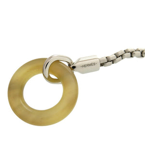 美品 エルメス メリ メロ メタル バッファローホーン シルバー 灰 ネックレス 0812【中古】HERMES