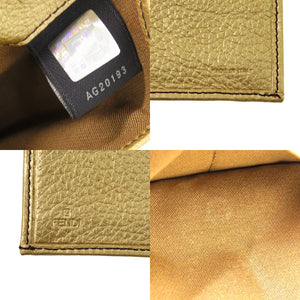 新品同様 フェンディ ズッカ Wホック AG20193 キャンバス レザー ブラウン 0813 金 長財布【中古】FENDI