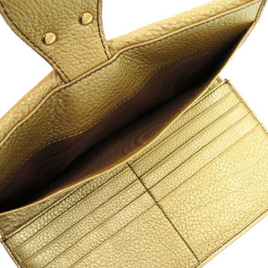 新品同様 フェンディ ズッカ Wホック AG20193 キャンバス レザー ブラウン 0813 金 長財布【中古】FENDI