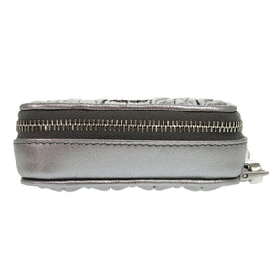 新品同様 ミュウミュウ マテラッセ 5TL518 レザー メタル シルバー 0814 銀 リップケース【中古】MIUMIU