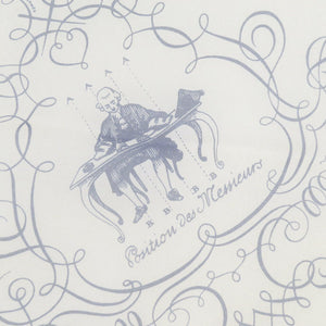 美品 エルメス カレ45 LART DECRIRE 書の芸術 シルク ホワイト系 ネイビー スカーフ 0821【中古】HERMES