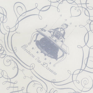 美品 エルメス カレ45 LART DECRIRE 書の芸術 シルク ホワイト系 ネイビー スカーフ 0821【中古】HERMES