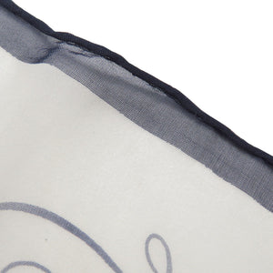 美品 エルメス カレ45 LART DECRIRE 書の芸術 シルク ホワイト系 ネイビー スカーフ 0821【中古】HERMES