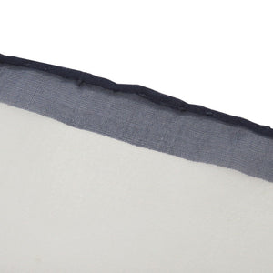 美品 エルメス カレ45 LART DECRIRE 書の芸術 シルク ホワイト系 ネイビー スカーフ 0821【中古】HERMES