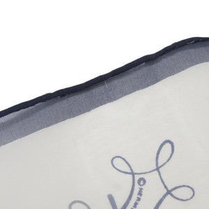 美品 エルメス カレ45 LART DECRIRE 書の芸術 シルク ホワイト系 ネイビー スカーフ 0821【中古】HERMES