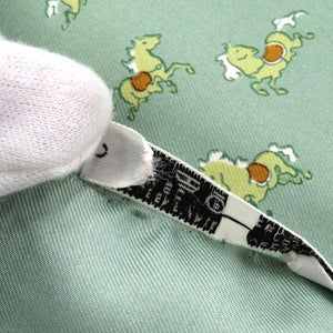 美品 エルメス カレ45 プチカレ 馬 シルク グリーン スカーフ 0821【中古】HERMES