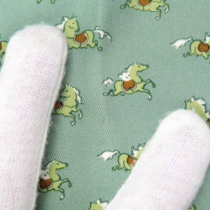 美品 エルメス カレ45 プチカレ 馬 シルク グリーン スカーフ 0821【中古】HERMES