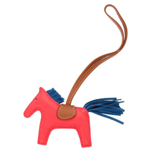 美品 エルメス ロデオPM ローズテキサス ブルーザンジバル ゴールド アニョーミロ Y刻印(2020年製) バッグチャーム 0835 【中古】 HERMES