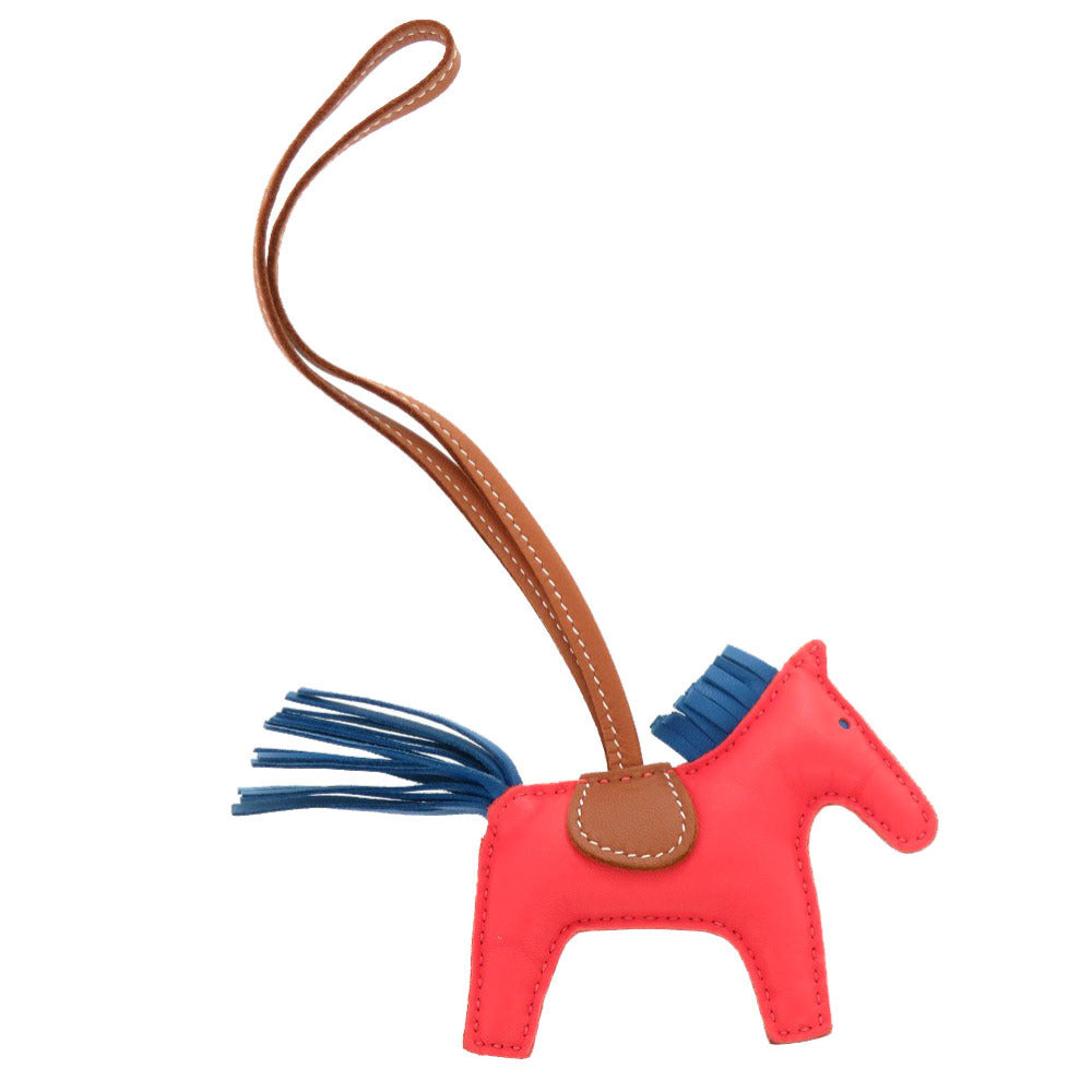 美品 エルメス ロデオPM ローズテキサス ブルーザンジバル ゴールド アニョーミロ Y刻印(2020年製) バッグチャーム 0835 【中古】 HERMES