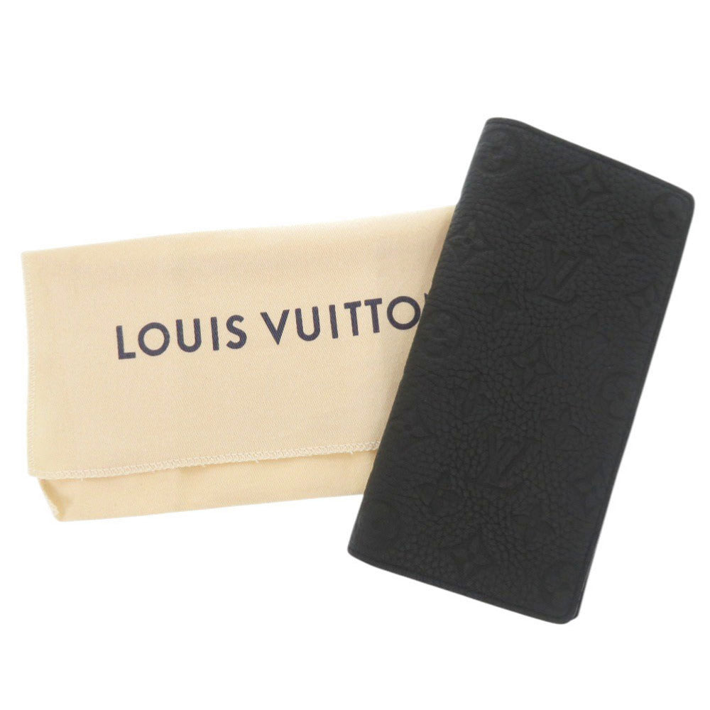 美品 ルイ ヴィトン ポルトフォイユ ブラザ モノグラムトリヨン M69038 ブラック 二つ折り財布 LV 0838【中古】LOUIS VUITTON