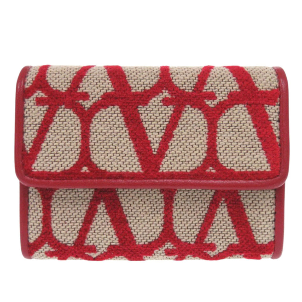 新品同様 ヴァレンティノ ガラヴァーニ トワル イコノグラフ 2W2P0Y72HUJ レザー レッド カードケース 赤 0840【中古】Valentino Garavani