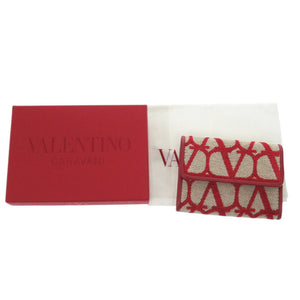 新品同様 ヴァレンティノ ガラヴァーニ トワル イコノグラフ 2W2P0Y72HUJ レザー レッド カードケース 赤 0840【中古】Valentino Garavani