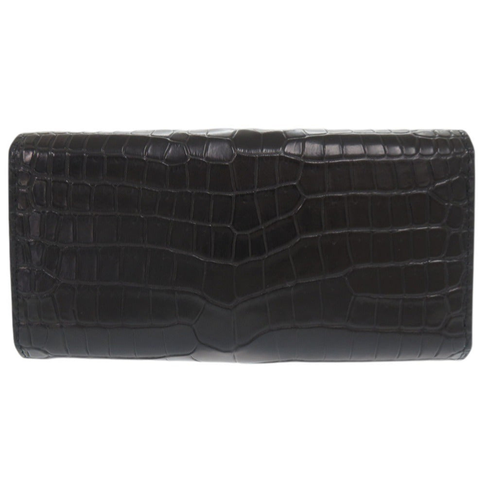 美品 ザ ラスト アート プロジェクト マットクロコ ブラック 長財布 黒 0841【中古】THE LAST ART PROJECT メンズ