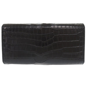美品 ザ ラスト アート プロジェクト マットクロコ ブラック 長財布 黒 0841【中古】THE LAST ART PROJECT メンズ