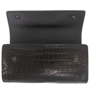 美品 ザ ラスト アート プロジェクト マットクロコ ブラック 長財布 黒 0841【中古】THE LAST ART PROJECT メンズ