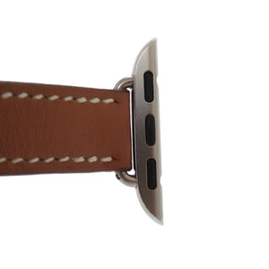 美品 エルメス × アップルウォッチ ドゥブルトゥール Apple Watch 腕時計 レザー メタル ブラウン U刻印 0842【中古】HERMES