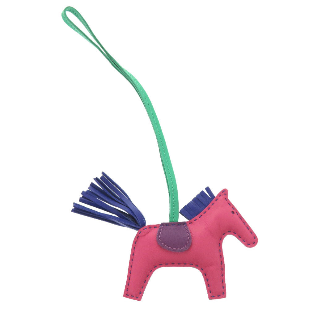 美品 エルメス ロデオPM レインボー リバーシブル ブルーアズテック スフレ ブルーエレクトリック ローズショッキング アニョーミロ バッグチャーム 0845 【中古】 HERMES