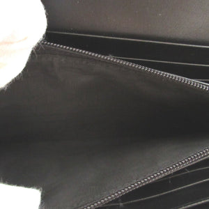 新品同様 グッチ GGマーモント 443436 レザー ブラック 黒 2つ折り長財布 財布 0847【中古】GUCCI