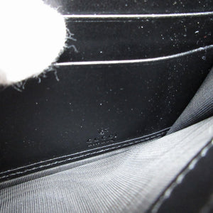 新品同様 グッチ GGマーモント 443436 レザー ブラック 黒 2つ折り長財布 財布 0847【中古】GUCCI