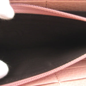 未使用 グッチ ダブルG 456117 GGスプリーム レザー ピンク ラウンドファスナー長財布 財布 0849【中古】GUCCI