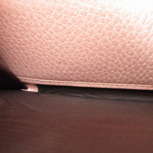 未使用 グッチ ダブルG 456117 GGスプリーム レザー ピンク ラウンドファスナー長財布 財布 0849【中古】GUCCI