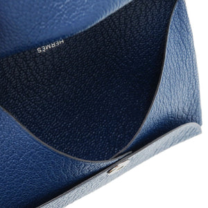 美品 エルメス カルヴィデュオ シェーブル ディープブルー B刻印 0850 青 カードケース【中古】HERMES