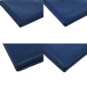 美品 エルメス カルヴィデュオ シェーブル ディープブルー B刻印 0850 青 カードケース【中古】HERMES