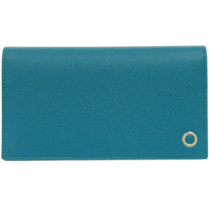 未使用 ブルガリ レザー ブルー/ブラウン 長財布 青/茶 0854【中古】BVLGARI
