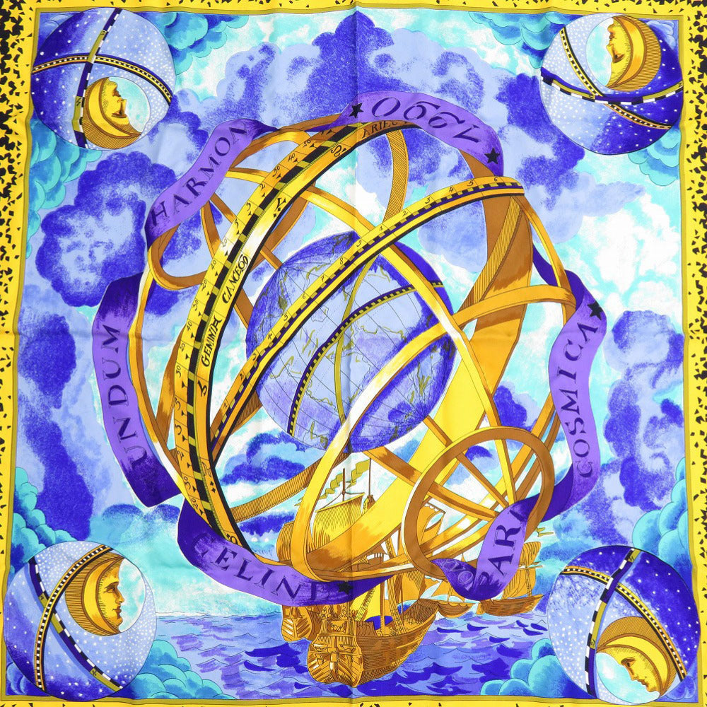 美品 セリーヌ シルク マルチカラー スカーフ 0860【中古】CELINE