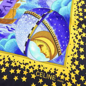 美品 セリーヌ シルク マルチカラー スカーフ 0860【中古】CELINE