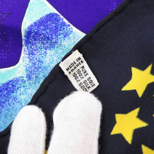 美品 セリーヌ シルク マルチカラー スカーフ 0860【中古】CELINE