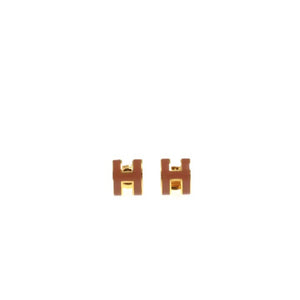 新品同様 エルメス ミニ ポップアッシュ ポップH ブラウン ゴールド金具 ピアス 茶 0869 【中古】 HERMES