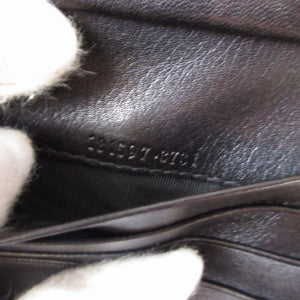 美品 グッチ インターロッキングG 181597 GGキャンバス レザー ブラック 黒 3つ折り財布 財布 0871【中古】GUCCI