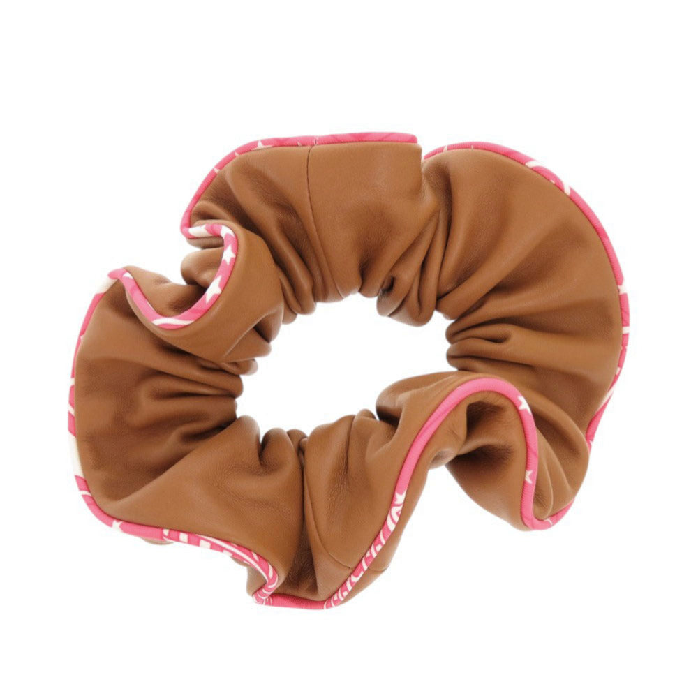 美品 エルメス クラウディア シルク アニョーナパリゼ ゴールド ローズアザレ シュシュ ヘアアクセサリー 0876【中古】HERMES