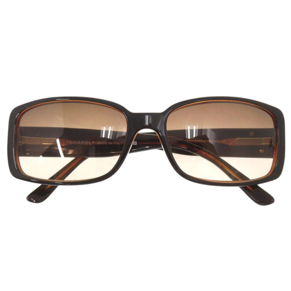 シャネル ココマーク プラスチック ブラウン ブラック サングラス 0887【中古】CHANEL