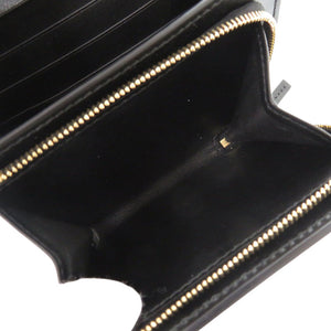 未使用 グッチ 723799 カーフレザー ブラック 二つ折り財布 黒 0896【中古】GUCCI