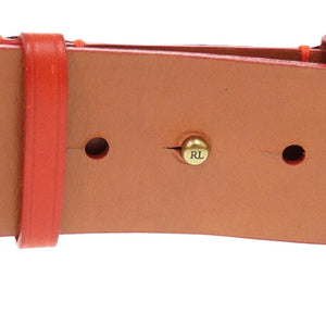 美品 ラルフローレン ダブルDリング レザー オレンジ 0911 ベルト【中古】RALPH LAUREN