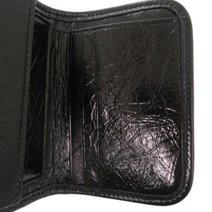 新品同様 サンローランパリ Niki ウォレット 三つ折り財布 レザー ブラック 0914【中古】SAINT LAURENT PARIS