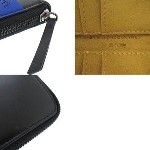 美品 ステラマッカートニー レザー スウェード ブラック 二つ折り財布 黒 0920【中古】Stella McCartney