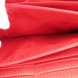 新品同様 ロンシャン レザー 赤オレンジ L字ファスナー長財布 財布 0922【中古】LONGCHAMP