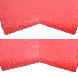 新品同様 ロンシャン レザー 赤オレンジ L字ファスナー長財布 財布 0922【中古】LONGCHAMP