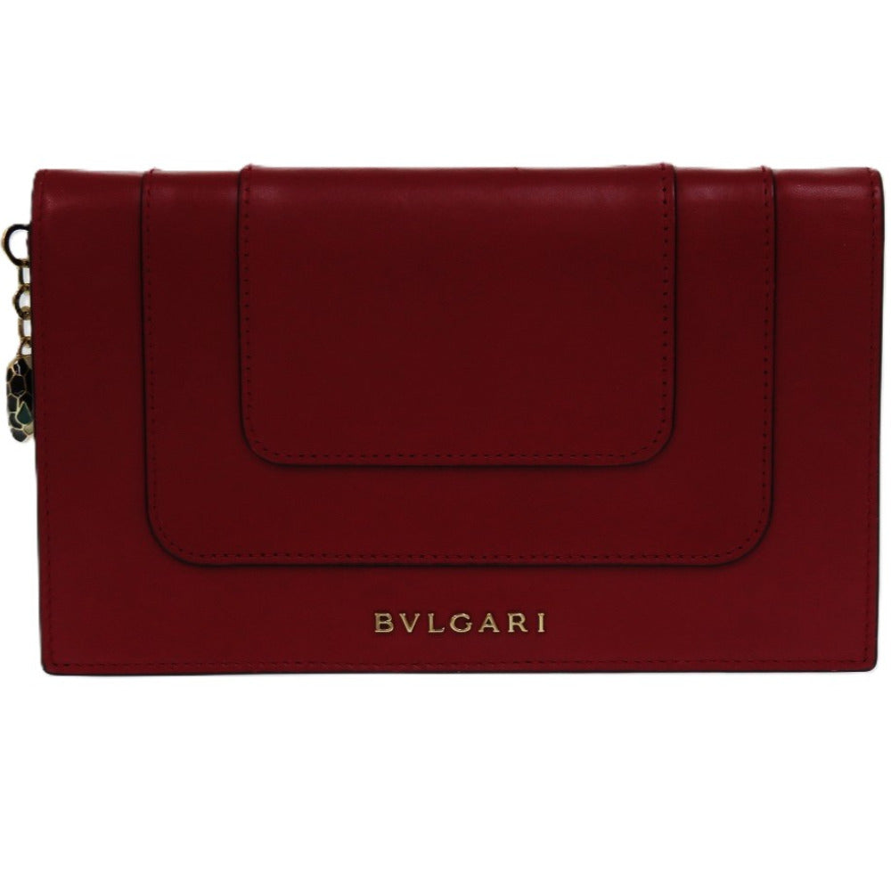 新品同様 ブルガリ セルペンティ SERPENTI FOREVER CONTINENTAL SMARTPHONE レザー ルビーレッド 赤 二つ折り財布 0923【中古】BVLGARI