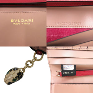 新品同様 ブルガリ セルペンティ SERPENTI FOREVER CONTINENTAL SMARTPHONE レザー ルビーレッド 赤 二つ折り財布 0923【中古】BVLGARI