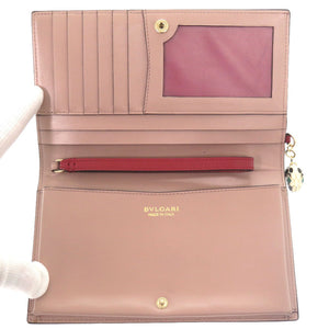 美品 ブルガリ セルペンティ レザー レッド 二つ折り財布 二つ折り長財布 赤 0923 【中古】 BVLGARI