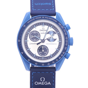 未使用 オメガ × スウォッチ  ミッショントゥザ スーパーブルー ムーンフェイズ SO33N700 クオーツ 腕時計 ナイロン/バイオセラミック ブルー 青 0956【中古】OMEGA メンズ