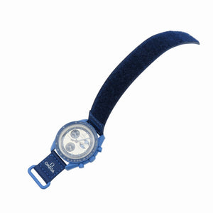 未使用 オメガ × スウォッチ  ミッショントゥザ スーパーブルー ムーンフェイズ SO33N700 クオーツ 腕時計 ナイロン/バイオセラミック ブルー 青 0956【中古】OMEGA メンズ